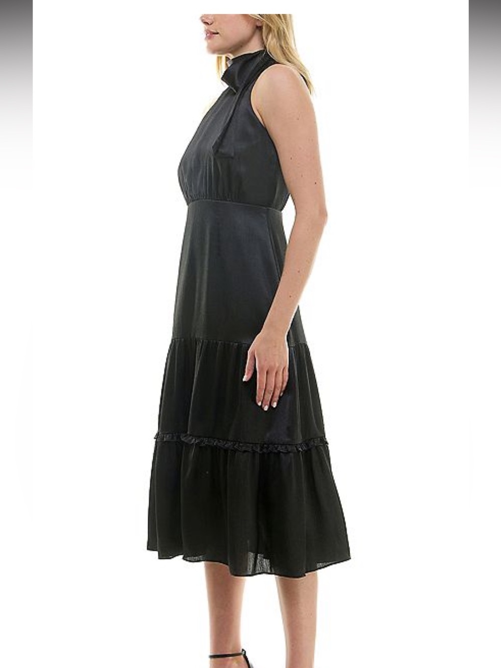 NEW- Nicole Miller Black Tie-Neck Halter Dress 🖤🖤 - Picture 4 of 15